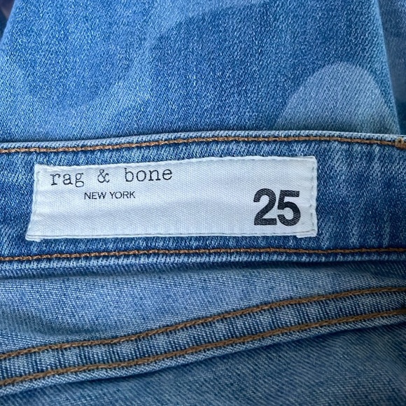 Rag & Bone - blue denim faded camo jeans - Cate Mid Rise Skinny - size 25 - Picture 4 of 6